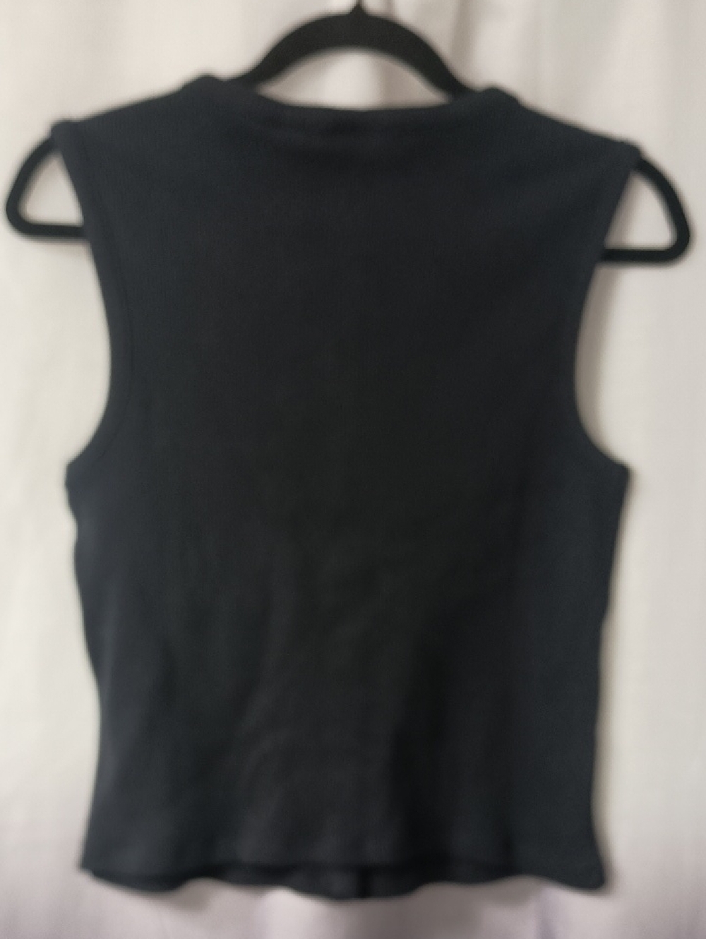 Levis Black Ribbed Button Up Tank Top M - Picture 6 of 10